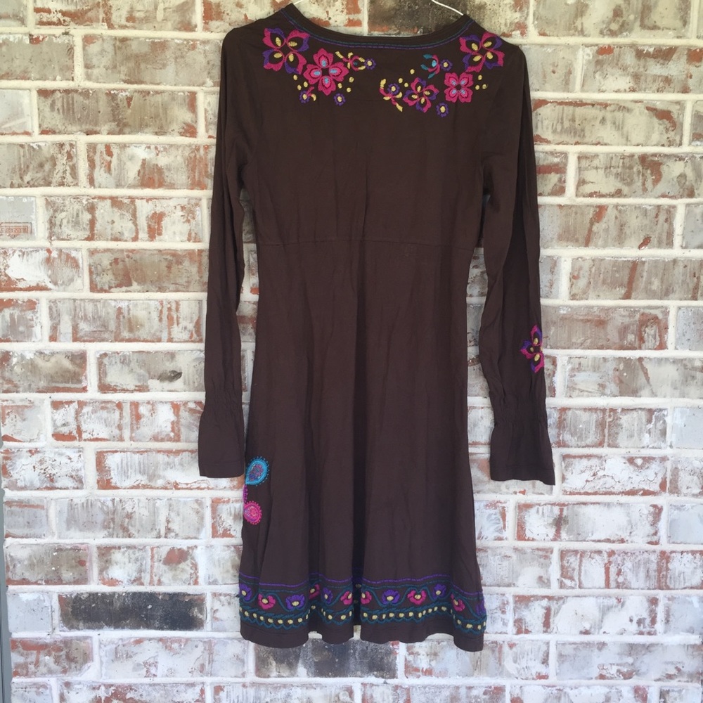 Johnny Was Embroidered Peacock Smocked Boho Dress - Picture 11 of 16